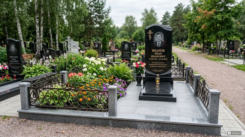 Памятник на кладбище в казани